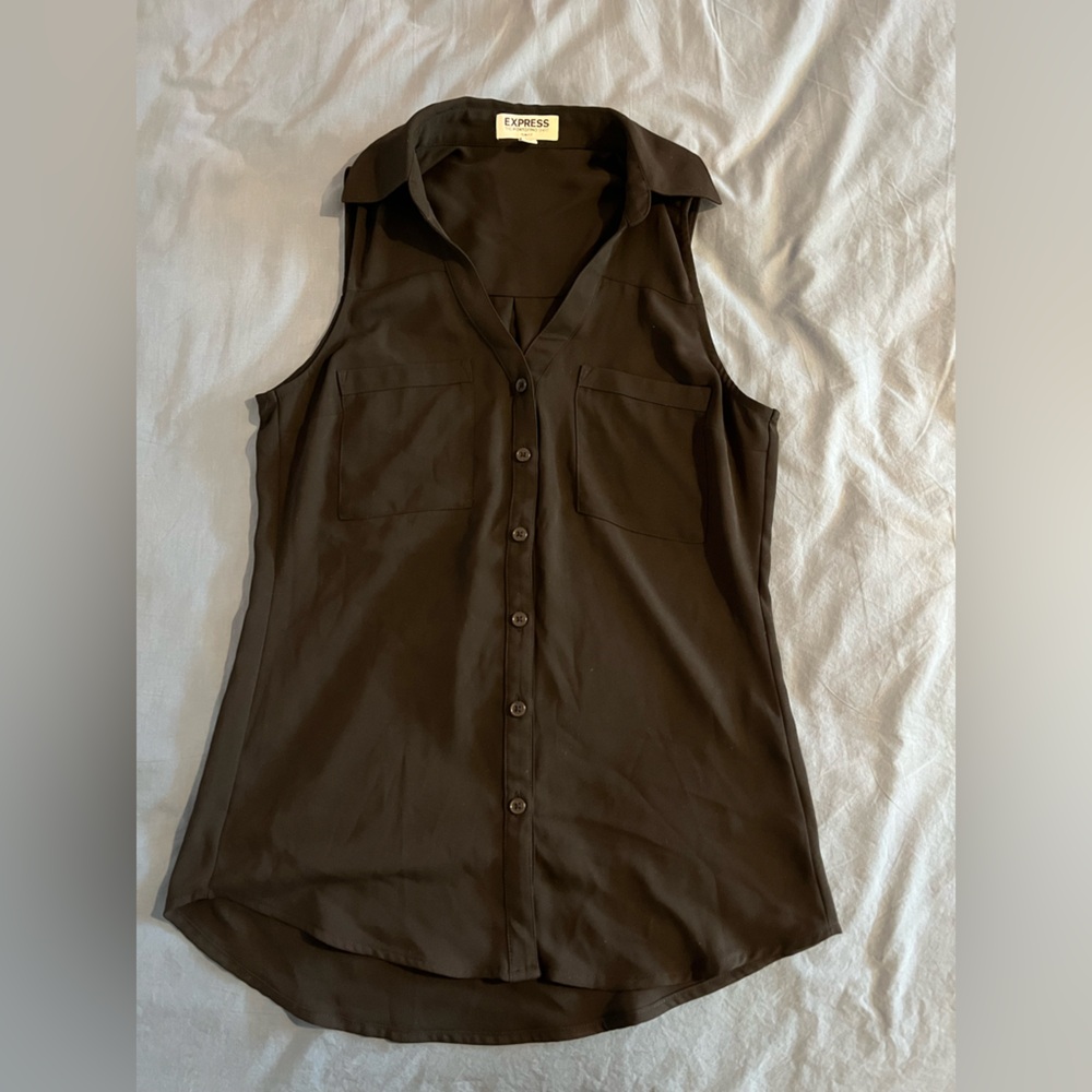 Express Black Sleeveless Blouse